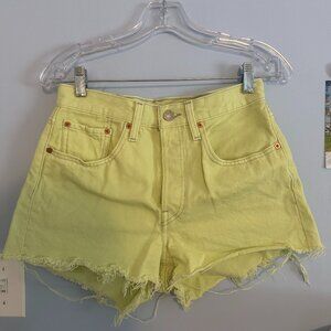 Levi's 501 light green shorts